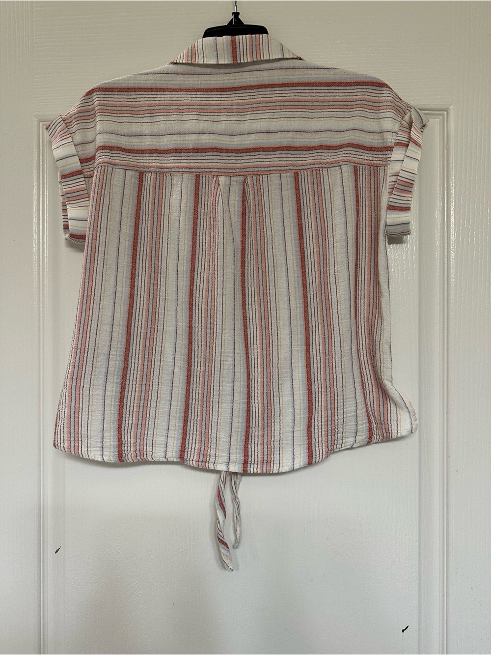Sanctuary Only You Striped Tie Front Blouse XS Cap Sleeve Button Up Boho Top - Picture 6 of 8